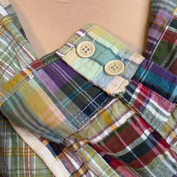 Bill Blass Jeans vintage madras plaid patchwork blazer L - Picture 5 of 8